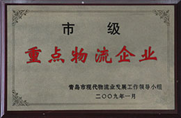 2009年1月，獲市級重點物流企業